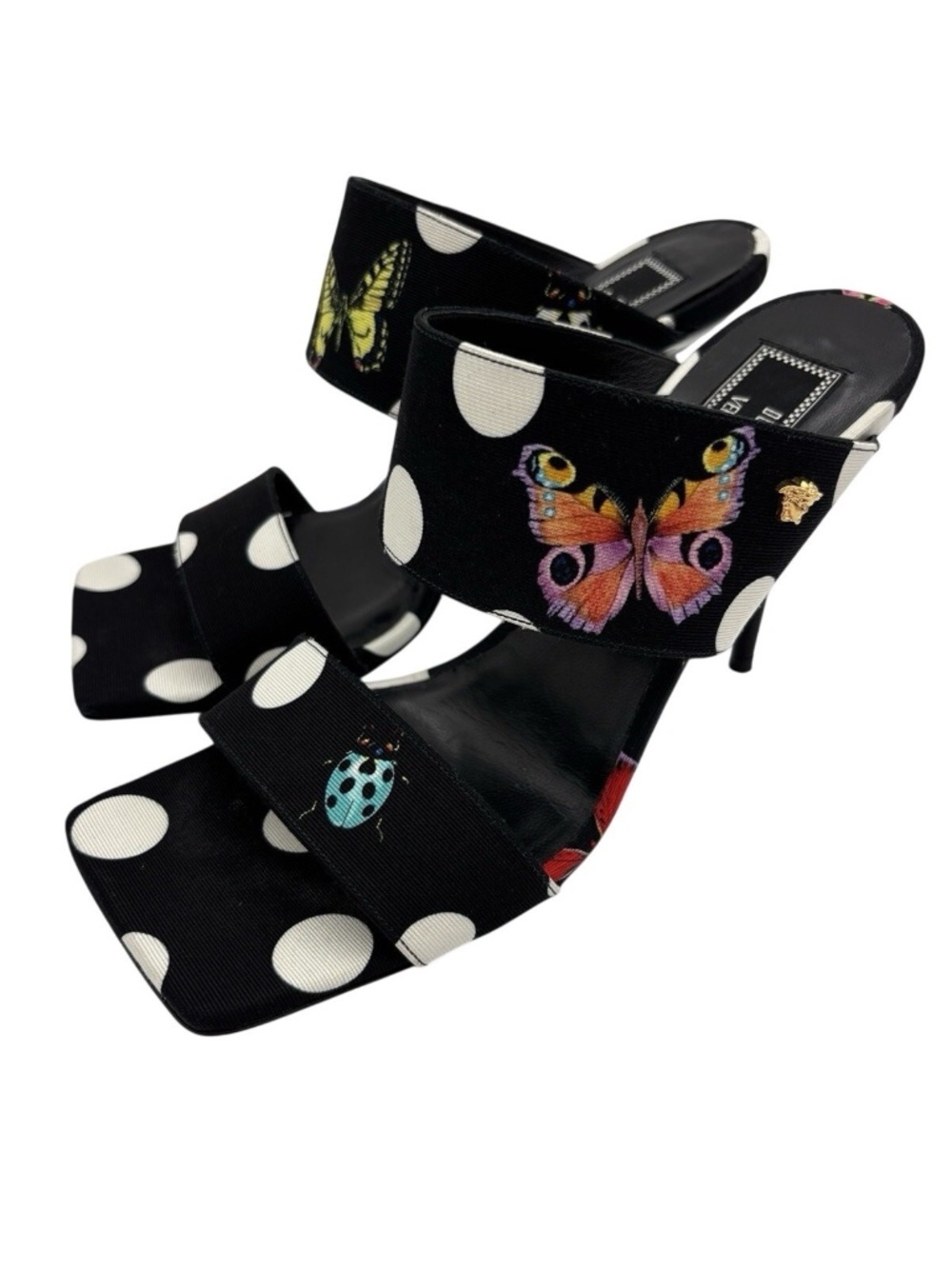 Versace Dua Lipa Polka Dot Butterflies Heels Sandals size 40